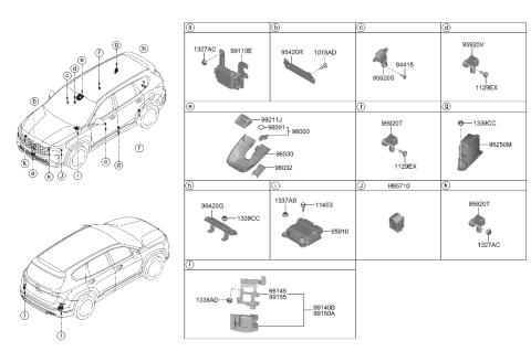2004 Hyundai XG350 Cover-Multi Sensor BLANKING Diagram for 96032S2000
