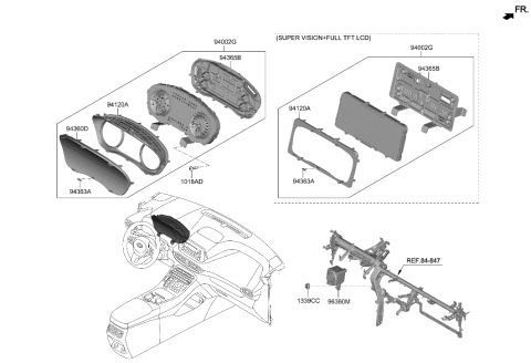 2003 Hyundai XG350 Lens-Front Acryl Diagram for 94360S1000