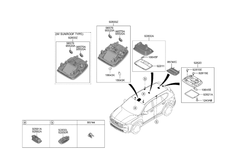 2004 Hyundai XG350  Lens-Room Lamp Diagram for 92851C5000
