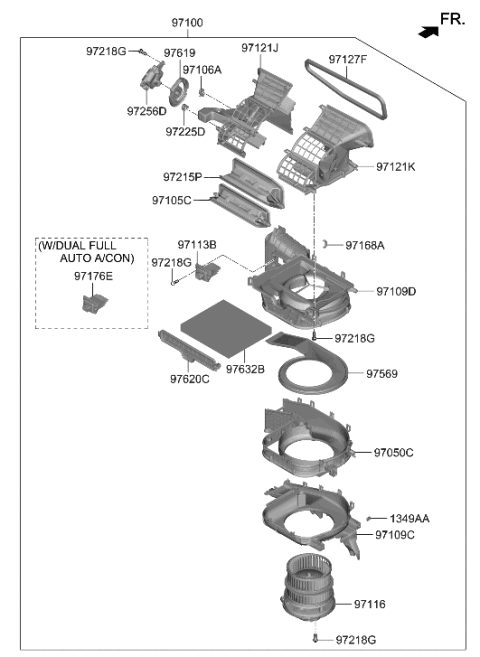 2004 Hyundai XG350  Door Assembly-Intake Diagram for 97122L1200