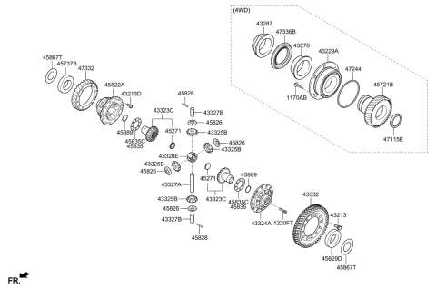 2004 Hyundai XG350 Bolt-Special Diagram for 432132N010
