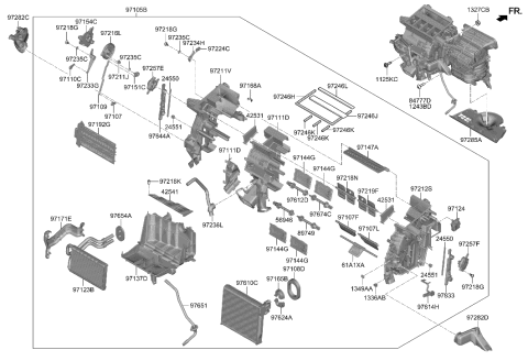 2003 Hyundai XG350  Evaporator Assembly Diagram for 97139P2000