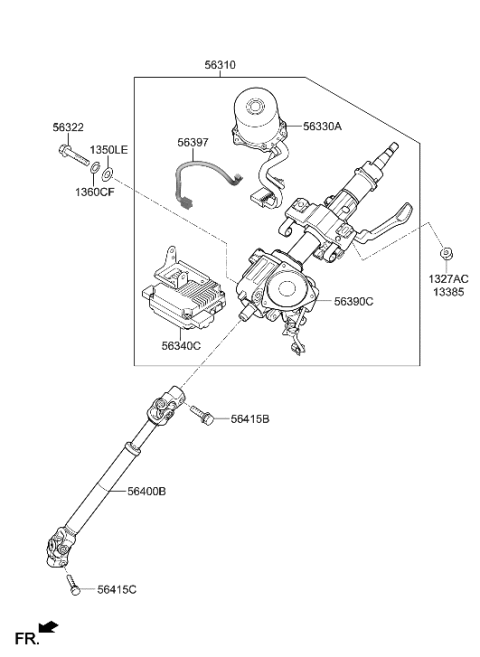 2019 Hyundai Sonata  Bolt Diagram for 564151M000