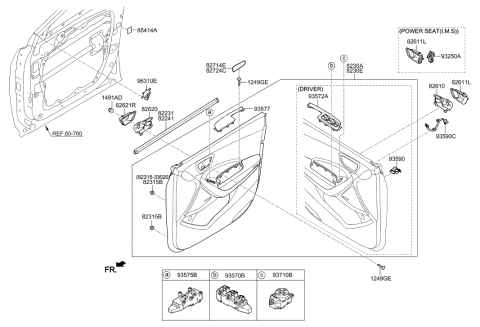 2019 Hyundai Sonata Bezel-Power Window Assist Diagram for 827424Z000NBC