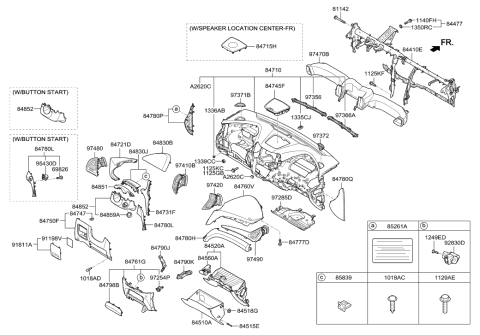 2019 Hyundai Sonata  Cover Assembly-Fuse Box Diagram for 847542W000NBC