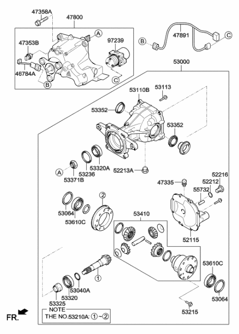 2019 Hyundai Kona  Carrier Assembly Diagram for 530103B500
