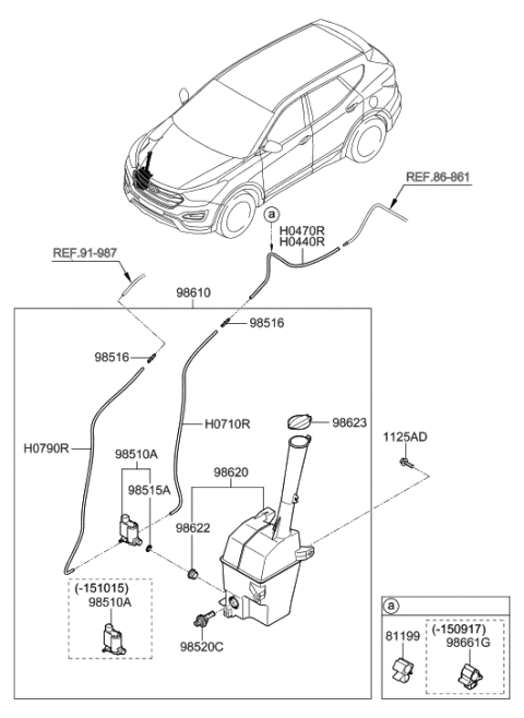 2019 Hyundai Kona Electric Reservoir & Pump Assembly-Washer Diagram for 986104Z000