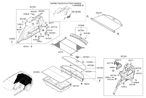2019 Hyundai Kona Hook-Rear Seat Belt Diagram for 857791D000NBC