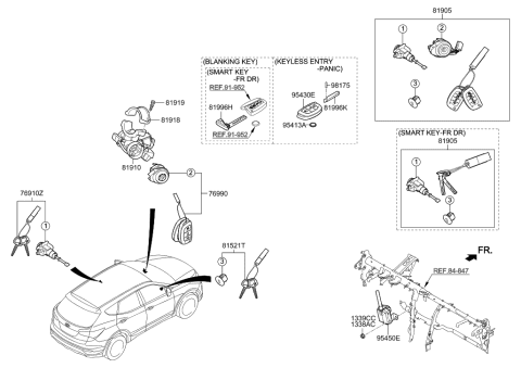 2019 Hyundai Kona Electric  Rotor-Glove Box Diagram for 815212WA00