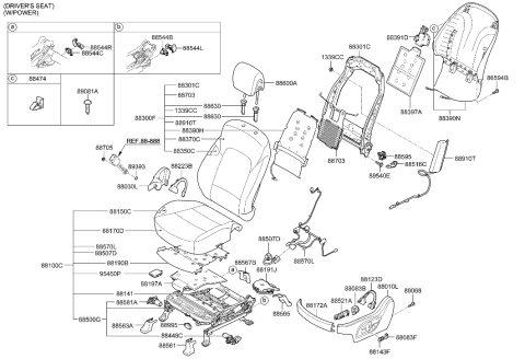 2019 Hyundai Sonata Inside Cover-Front Driver Inner RH Diagram for 882234Z010NBC