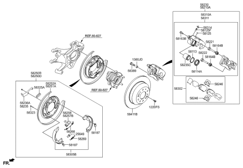 2019 Hyundai Sonata Caliper Kit-Rear Brake, RH Diagram for 583112WA00