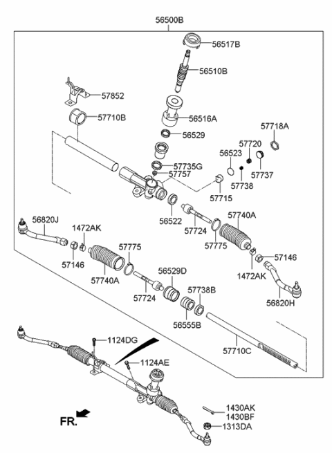 2019 Hyundai Sonata Spring-Steering Gear Box Diagram for 565232S100