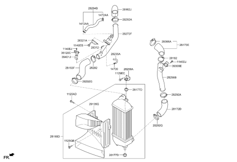2019 Hyundai Sonata Bracket-INTERCOOLEROOLER Mounting Diagram for 282592G300
