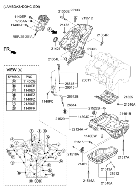 2016 Hyundai Elantra  Oil Level Gauge Guide Diagram for 266123C502