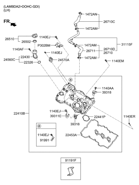 2010 Hyundai Veracruz  Bracket-Connector Diagram for 396113C650