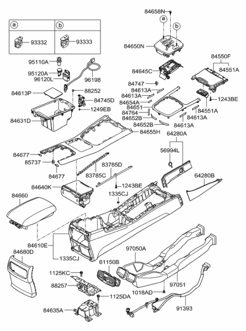 2019 Hyundai Veloster N  Tray Cover-Console Diagram for 846923M000