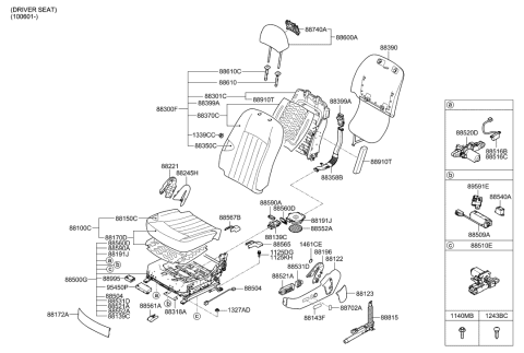 2008 Hyundai Veracruz  Guide Assembly-Headrest Without Lever Diagram for 883962J000RY