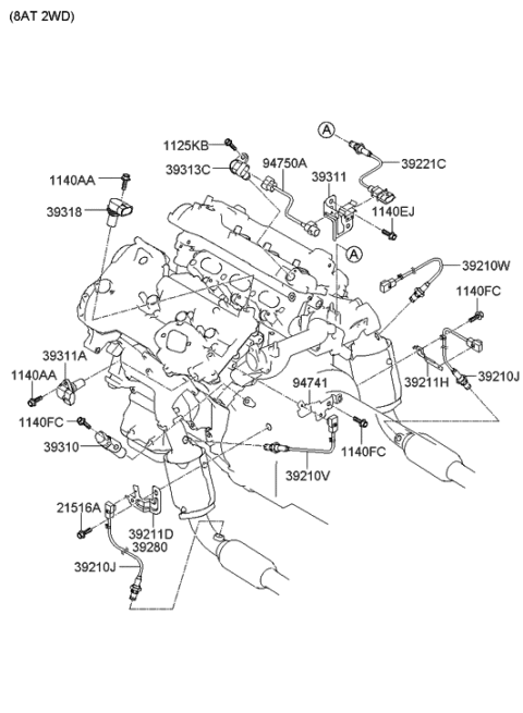 2008 Hyundai Veracruz  Extension Wire Diagram for 393123C150