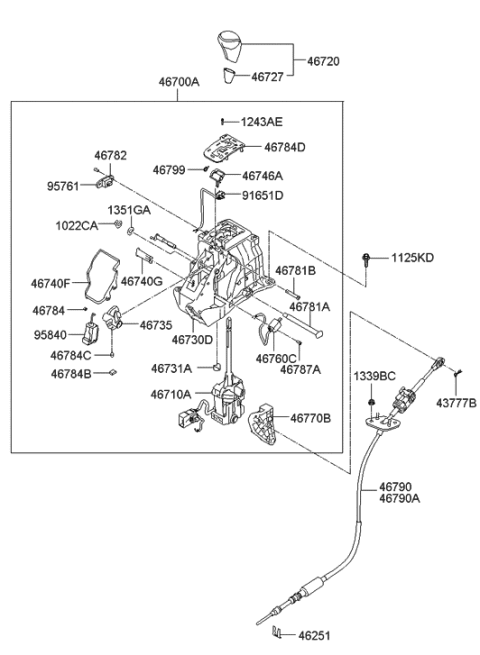 2010 Hyundai Veracruz  Switch Assembly-Burglar Alarm Diagram for 957613M000