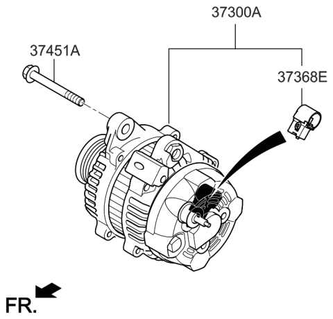 2019 Hyundai Veloster N Generator Assembly Diagram for 373003C200