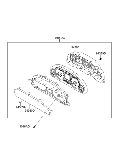 2010 Hyundai Veracruz  Cover-Cushion Diagram for 943633M000