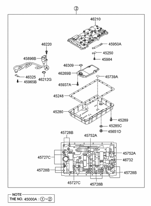 2007 Hyundai Veracruz  Pan Assembly-Automatic Transaxle Oil Diagram for 452013C100