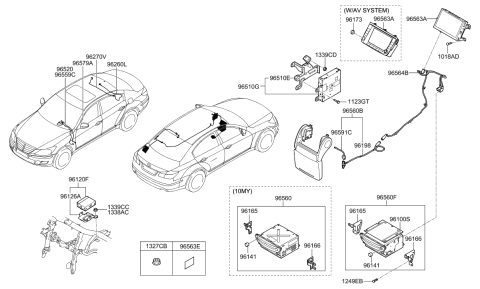 2016 Hyundai Elantra Bracket Assembly-Audio Mounting Diagram for 961203M550