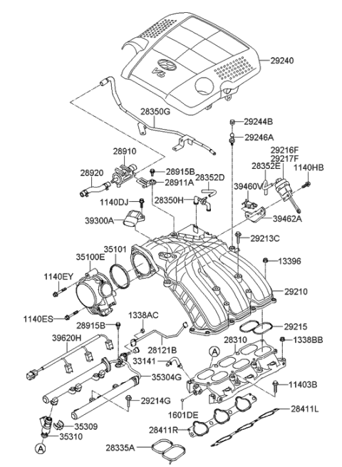 2006 Hyundai Veracruz  Etc-Actuator Diagram for 351003CBA0