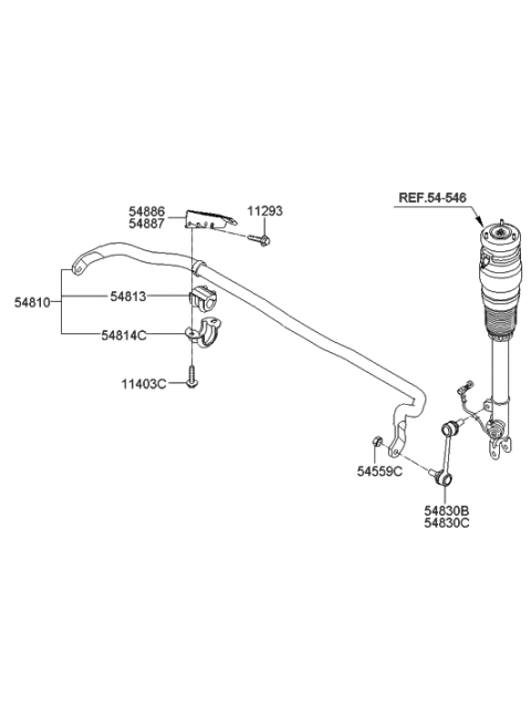 2009 Hyundai Veracruz  Bush-Stabilizer Bar Diagram for 548133K000