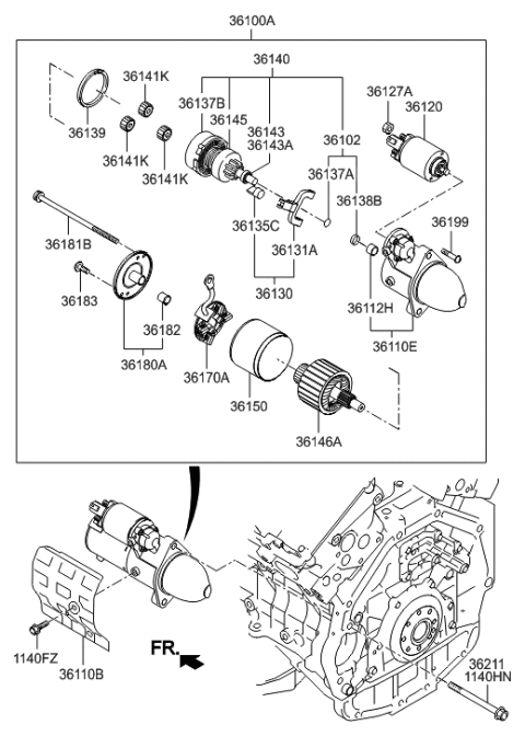 2019 Hyundai Veloster N  Clutch-Over Running Diagram for 361453F100