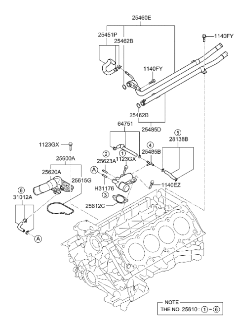2006 Hyundai Veracruz  Hose-Ventilation, RH Diagram for 254813F300