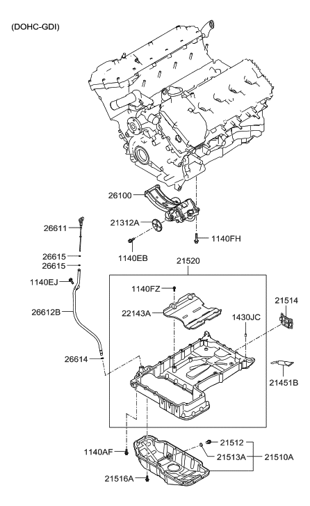 2010 Hyundai Veracruz Pump Assembly-Oil Diagram for 261103F000