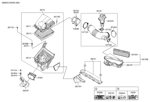 2016 Hyundai Elantra  Duct-Air "B" Diagram for 282103M150