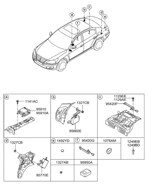 2008 Hyundai Veracruz Module Assembly-Rear Curtain Diagram for 958603M000