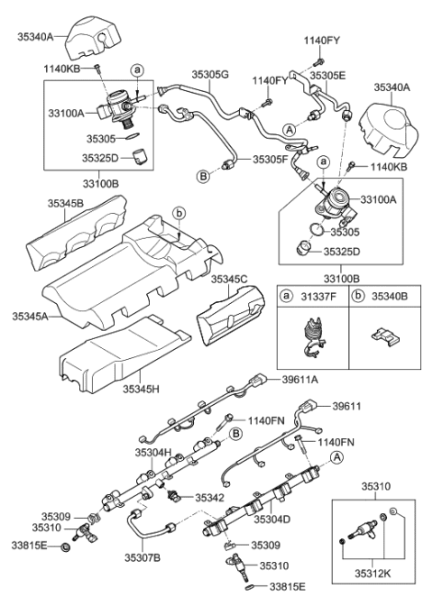 2019 Hyundai Veloster N  Clip-Injector Diagram for 353093C550