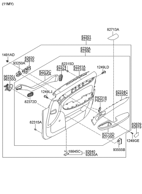 2019 Hyundai Veloster N  Bulb Diagram for 1864505029N