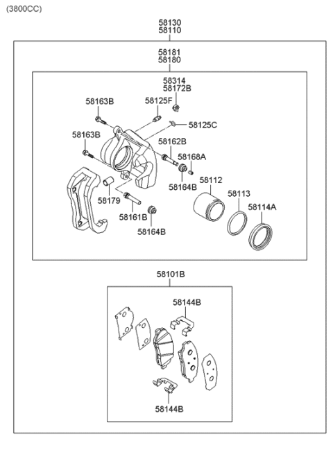 2016 Hyundai Elantra  Bolt-Guide Rod Diagram for 581633M000