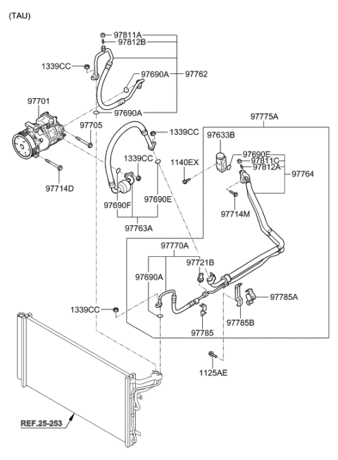 2007 Hyundai Veracruz  Tube-Liquid Diagram for 977703M000