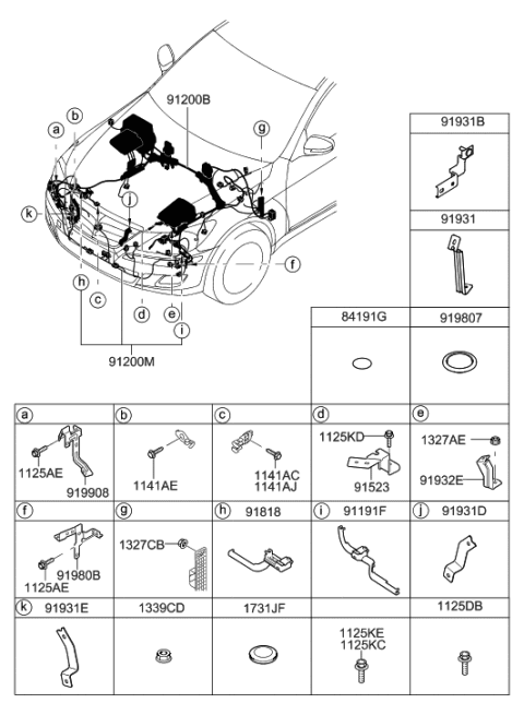 2009 Hyundai Veracruz  Protector-Wiring Diagram for 919703M430