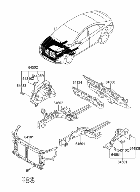 2022 Hyundai Santa Fe Hybrid Panel Assembly-Fender Apron, RH Diagram for 645023Q000