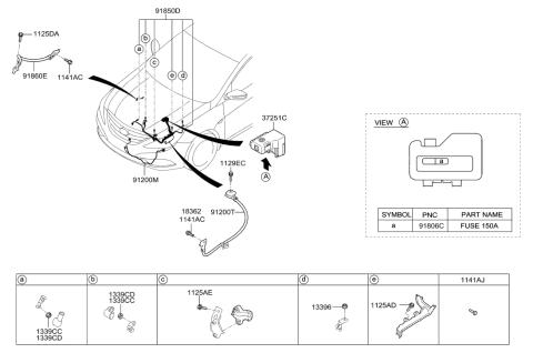 2021 Hyundai Santa Fe Hybrid  Wiring Assembly-Fem Diagram for 918403Q010