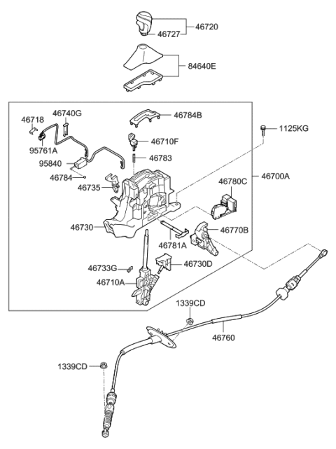 2023 Hyundai Santa Fe Hybrid  Switch Housing Assembly Diagram for 467803R500