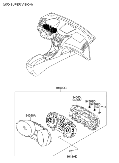 2023 Hyundai Nexo  Case-Rear Diagram for 943653Q000