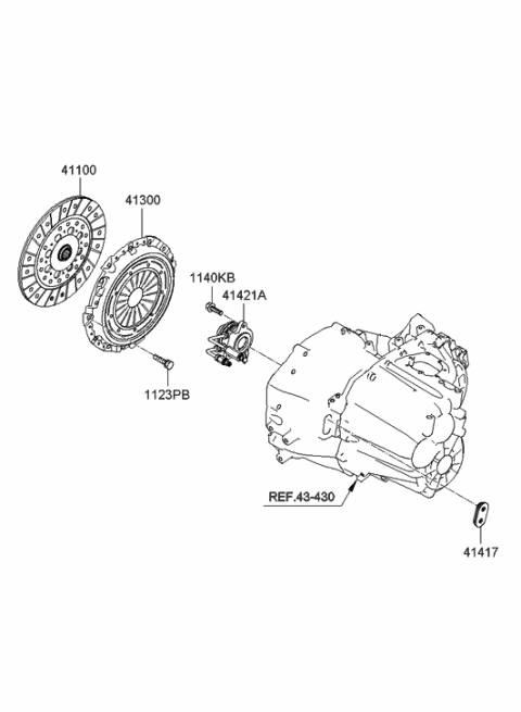 2023 Hyundai Santa Fe Hybrid  Cover Assembly-Clutch Diagram for 4130024560