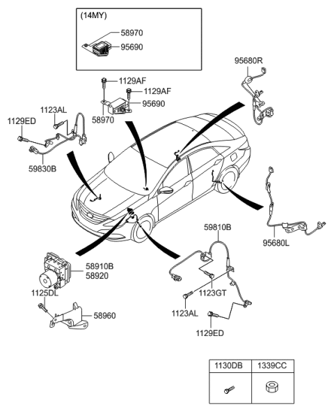 2022 Hyundai Santa Fe Hybrid Bracket-Mounting Diagram for 589703Q000