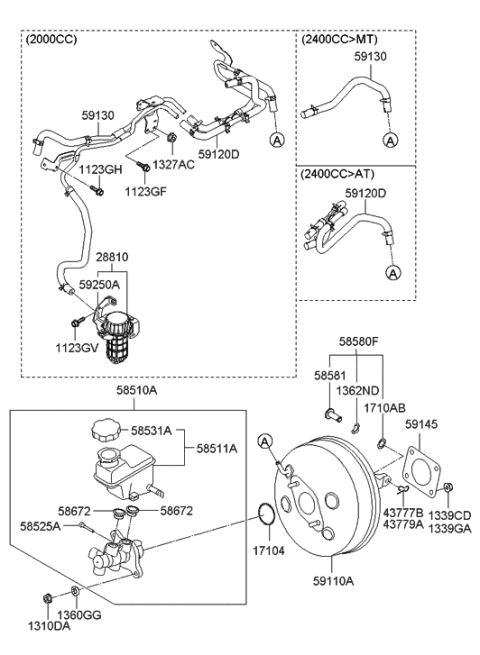 2023 Hyundai Santa Fe Hybrid  Reservoir-Master Cylinder Diagram for 585113Q300