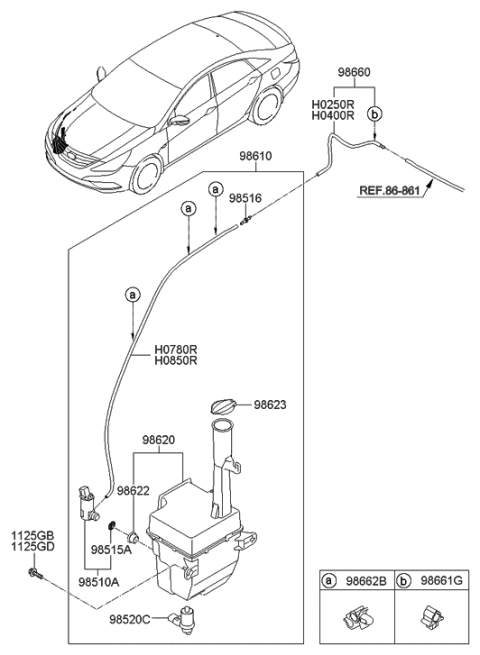2023 Hyundai Nexo  Clip-Hose Diagram for 986612T000