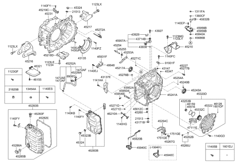 2021 Hyundai Santa Fe Hybrid  Case-Transmission Diagram for 452413B200