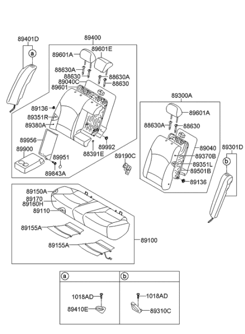 2021 Hyundai Santa Fe Hybrid Bolt Diagram for 899073K000