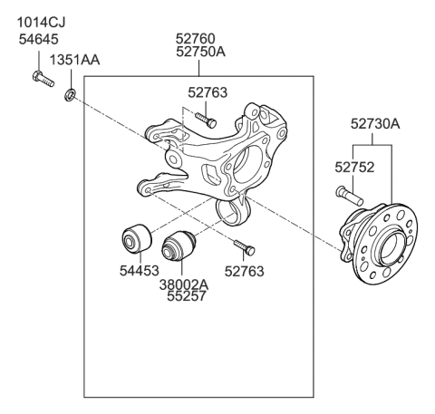 2016 Hyundai Genesis  Carrier Assembly-Rear Axle, LH Diagram for 527103Q010